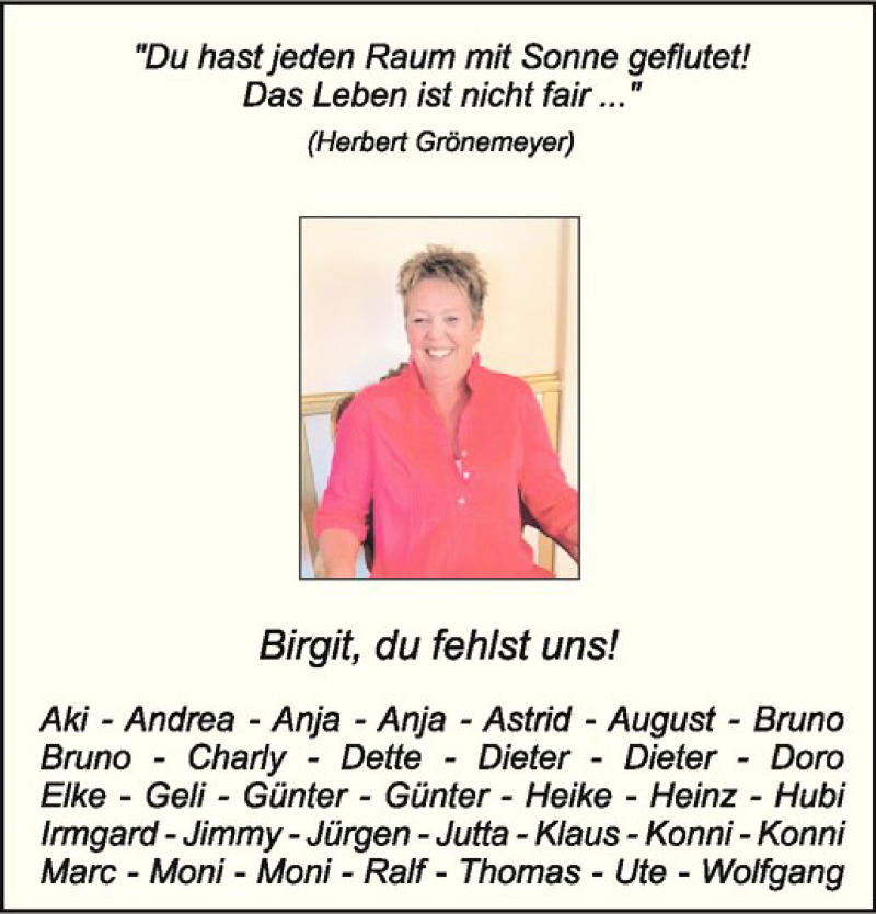  Traueranzeige für Birgit Kippelt vom 25.06.2020 aus Westfälische Nachrichten