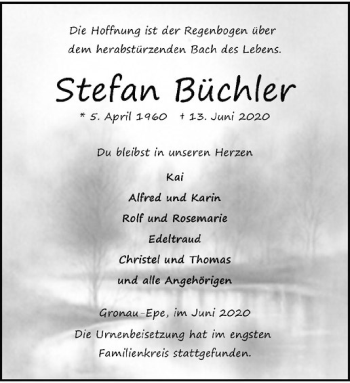 Anzeige von Stefan Büchler von Westfälische Nachrichten
