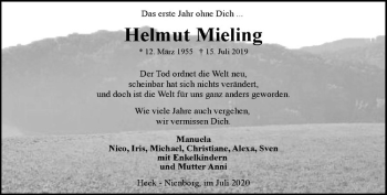 Anzeige von Helmut Mieling von Westfälische Nachrichten