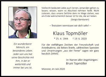 Anzeige von Klaus Topmöller von Westfälische Nachrichten