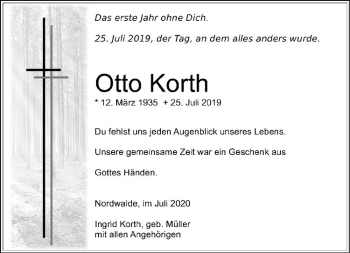 Anzeige von Otto Korth von Westfälische Nachrichten