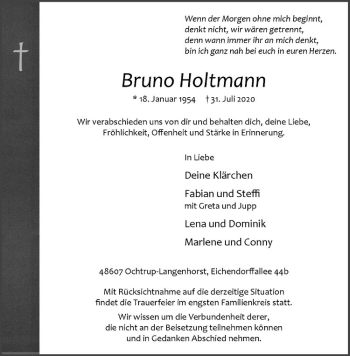 Anzeige von Bruno Holtmann von Westfälische Nachrichten
