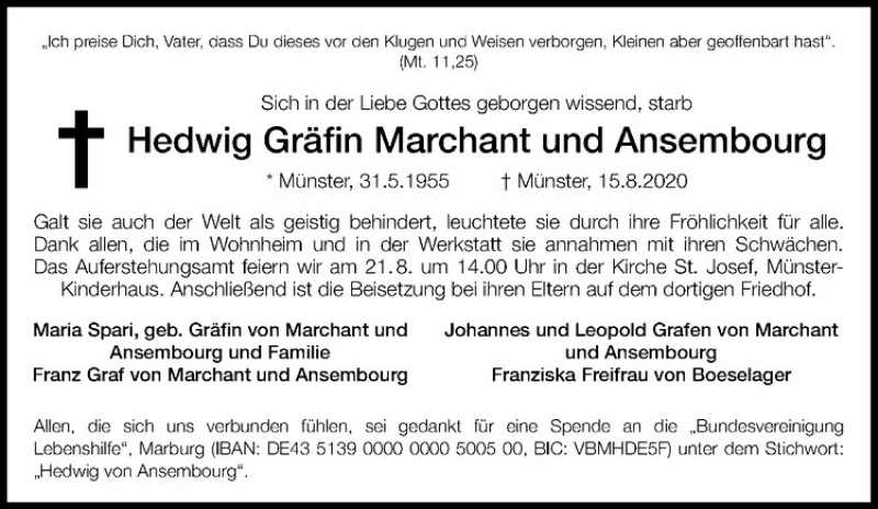  Traueranzeige für   vom 18.08.2020 aus Westfälische Nachrichten