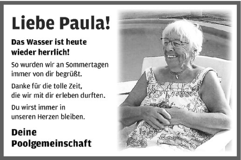  Traueranzeige für Paula Treus vom 22.08.2020 aus Westfälische Nachrichten