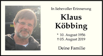 Anzeige von Klaus Köbbing von Westfälische Nachrichten