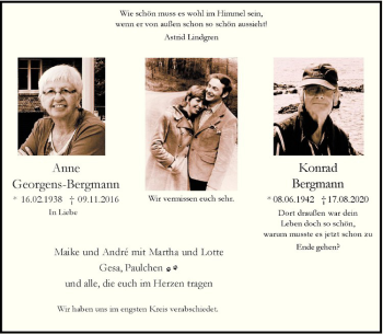 Anzeige von Anne Georgens-Bergmann von Westfälische Nachrichten