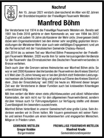 Anzeige von Florian Böhm von Westfälische Nachrichten