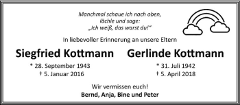 Anzeige von Gerlinde Kottmann von Westfälische Nachrichten
