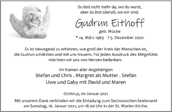 Anzeige von Gudrun Eithoff von Westfälische Nachrichten
