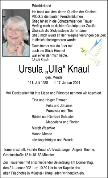 Anzeige von Ursula 