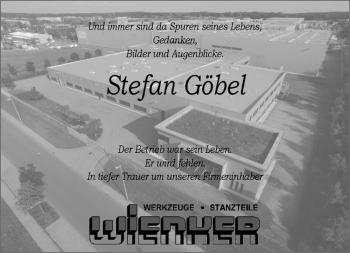 Anzeige von Stefan Göbel von Westfälische Nachrichten