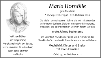 Anzeige von Maria Homölle 