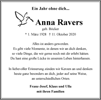 Anzeige von Anna Ravers 