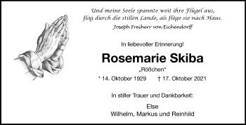 Anzeige von Rosemarie Skiba 