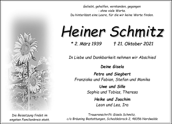 Anzeige von Heiiner Schmiitz 