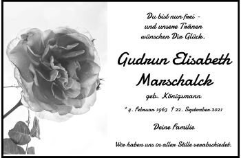 Anzeige von Gudrun Elisabeth Manschalck 