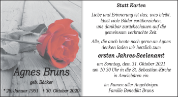 Anzeige von Agnes Bruns 