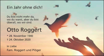 Anzeige von Otto Roggert 