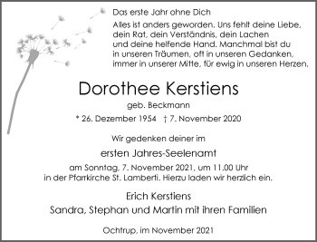 Anzeige von Dorothee Kerstiens 