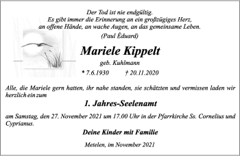 Anzeige von Mariele Kippelt 