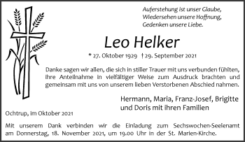 Anzeige von Leo Helker 