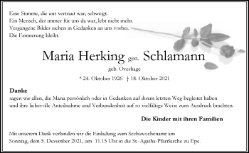Anzeige von Maria Herking 