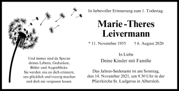 Anzeige von Marie-Theres Leivermann 