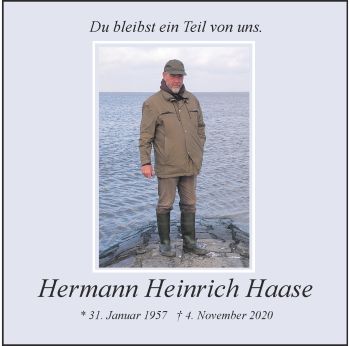 Anzeige von Heinrich Haase 