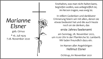 Anzeige von Marianne Elsner 
