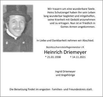 Anzeige von Heinrich Driemeyer 