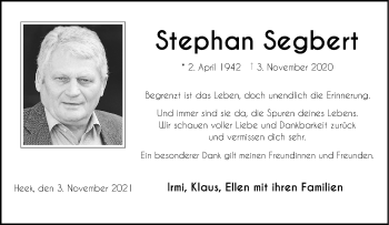 Anzeige von Stephan Segbert 