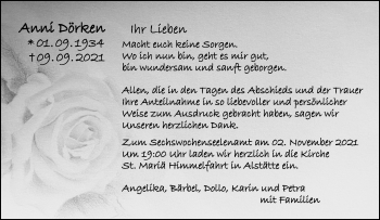 Anzeige von Anni Dörken 