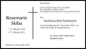 Anzeige von Rosemarie Skiba 