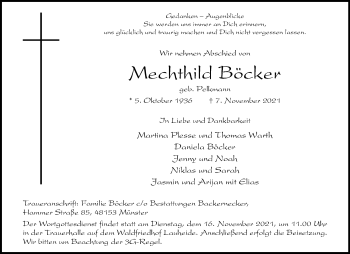 Anzeige von Mechthild Böcker 
