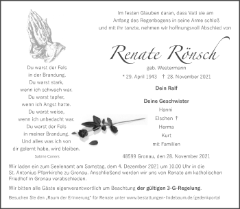 Anzeige von Renate Rönsch 