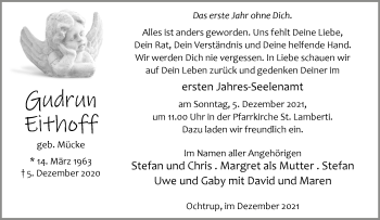 Anzeige von Gudrun Eithoff 