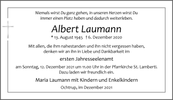 Anzeige von Albert Laumann 