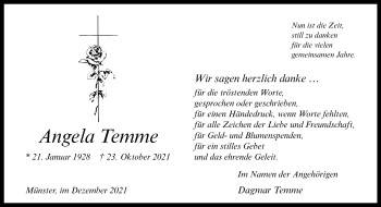 Anzeige von Angela Temme 
