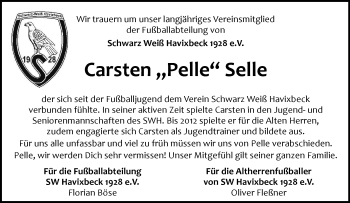Anzeige von Carsten Selle 