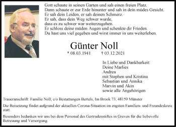 Anzeige von Günter Noll 
