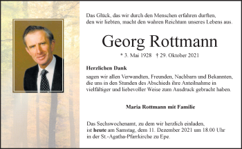 Anzeige von Georg Rottmann 