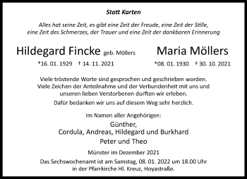 Anzeige von Maria Möllers 