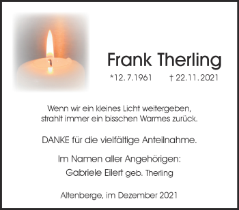 Anzeige von Frank Therling 