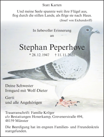 Anzeige von Stephan Peperhove 