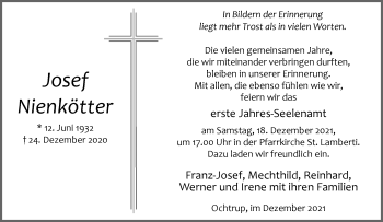 Anzeige von Josef Nienkötter 