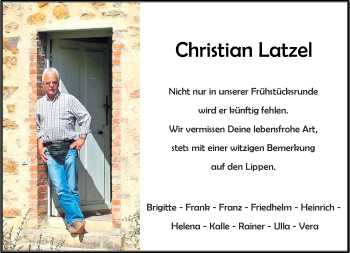 Anzeige von Christian Latzel 
