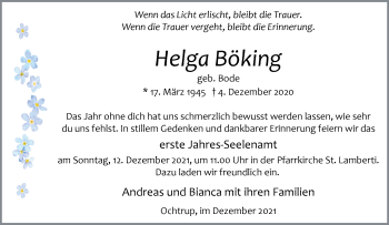 Anzeige von Helga Böking 