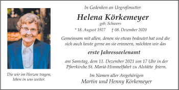 Anzeige von Helena Körkemeyer 