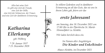 Anzeige von Katharina Ellerkamp 