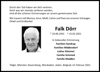 Anzeige von Falk Dörr 